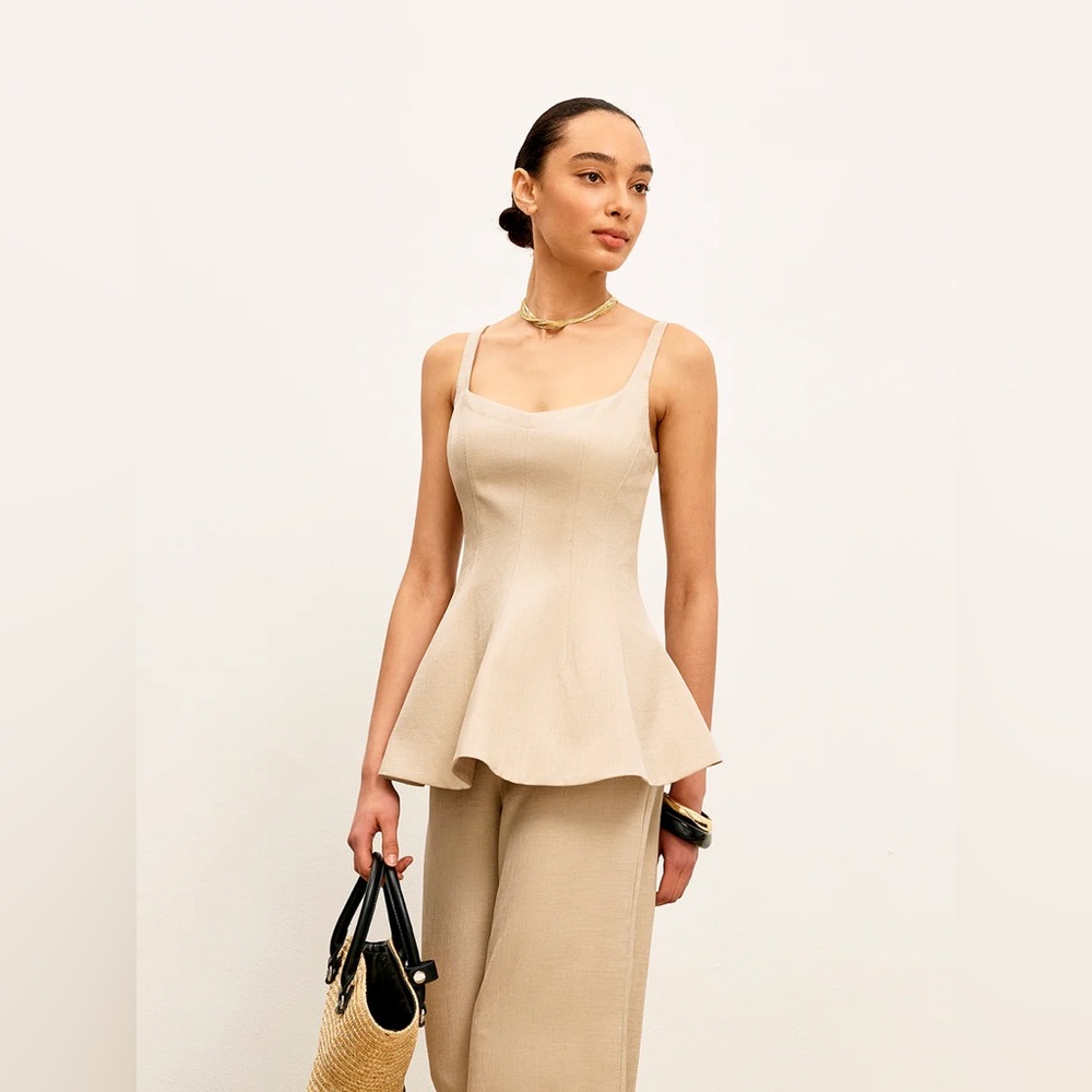 Commense Back Zipper Peplum Flare Top - Picture 4 of 15